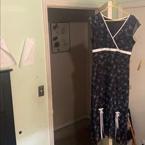 Black floral print dress